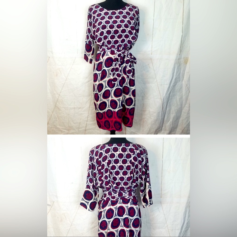 Maeve Anthropologie Silk Wrap Midi Dress EUC - Picture 2 of 6